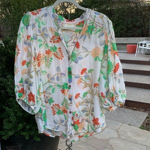 Maeve Anthropologie puff sleeve blouse